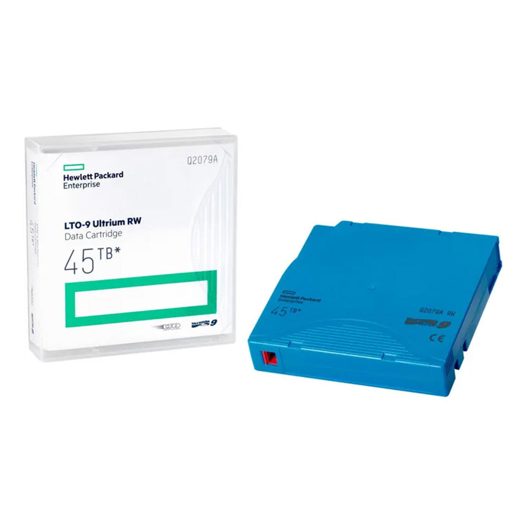 HPE LTO-9 Ultrium RW data cartridge, 45TB storage capacity, designed for efficient data backup and archiving.