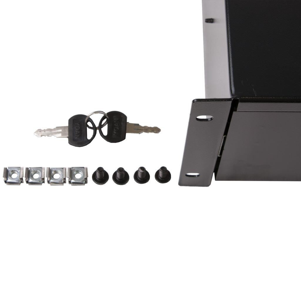 Rockstable 3 HE 19" Abschließbare Schublade - Schubladeneinheit - Schwarz - Stahl - 3U - Oval - 48,3 cm (19")