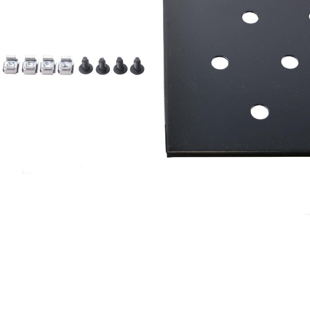 Rockstable 1HE 19" Fachboden - Regalboden - Schwarz - Stahl - 20 kg - 1U - Oval