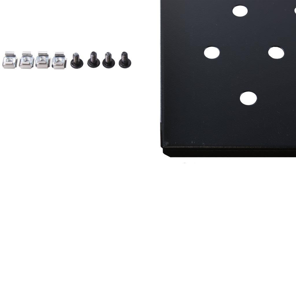 Rockstable 1HE 19" Fachboden - Regalboden - Schwarz - Stahl - 20 kg - 1U - Oval