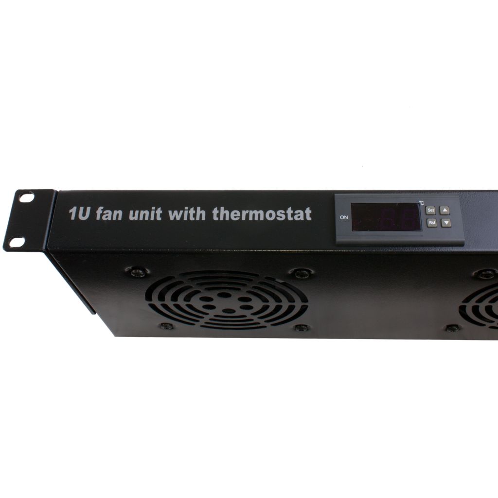 Rockstable 1 HE 19 Zoll Lüftereinheit | 2 Lüfter, Temperaturgesteuert - Brocon Shop