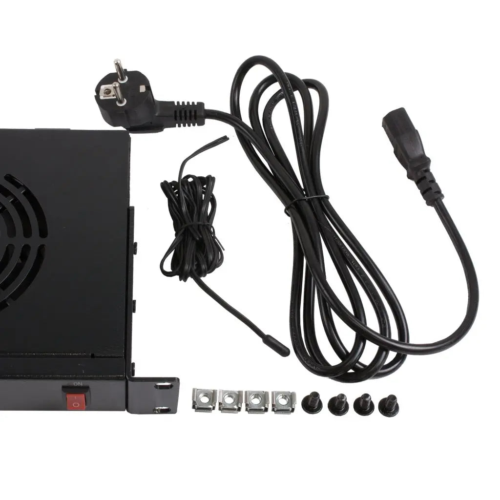 Rockstable 1 HE 19 Zoll Lüftereinheit | 2 Lüfter, Temperaturgesteuert - RS19-FT1U2TM - 4260714311151