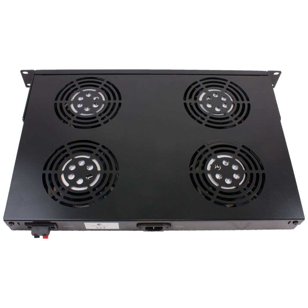 Rockstable 1 HE 19 Zoll Lüftereinheit | 4 Lüfter, Temperaturgesteuert - RS19-FT1U4TM - 4260714311175