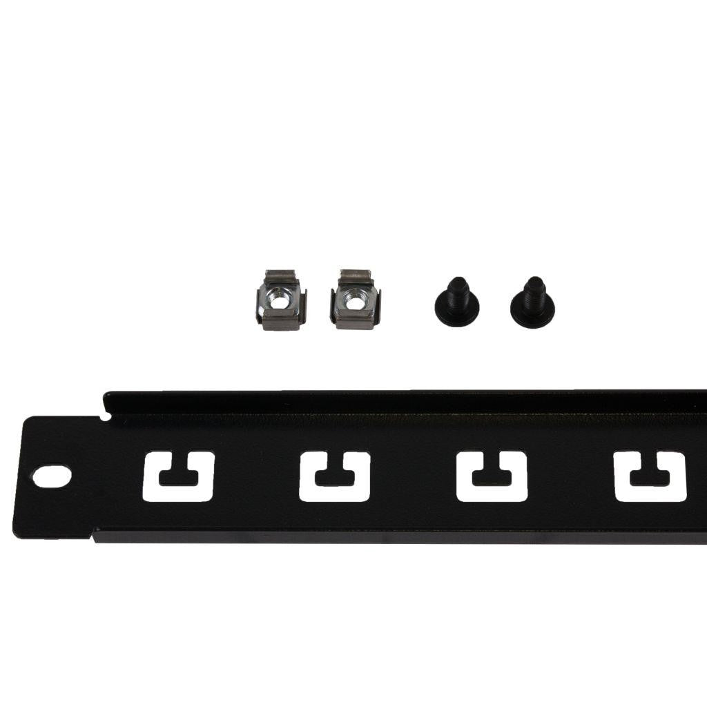 Rockstable 1 HE 19" Rangierpanel - Kabelmanagementtafel - Schwarz - SPCC - Stahl - 1U - 48,3 cm (19 Zoll) - 485 mm