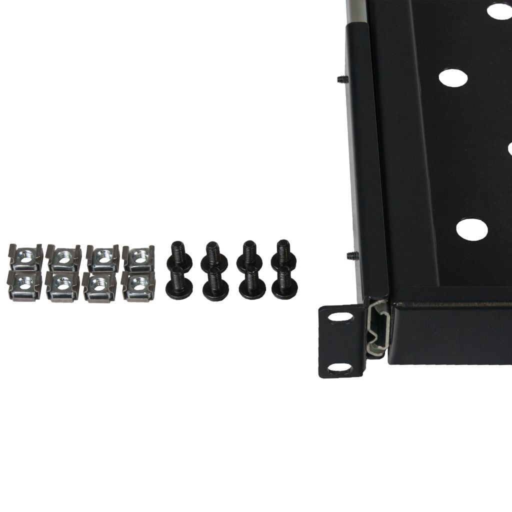 Rockstable 1 HE 19 Zoll Fachboden ausziehbar, perforiert | 740mm tief - RS19-UH612 - 4260714311564