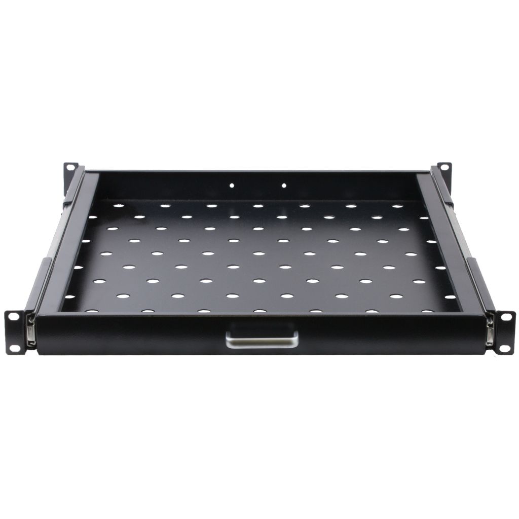 Rockstable 1 HE 19 Zoll Fachboden ausziehbar, perforiert | 565mm tief - RS19-UH68 - 4260714311588