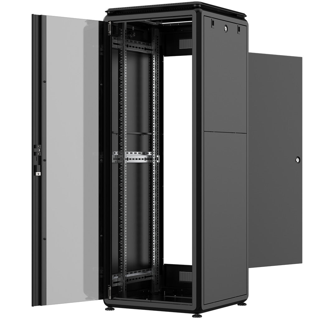 Rockstable 32HE 19 Zoll 600x600x1583mm (BxTxH) Serverschrank | Netzwerkschrank Glastür - Premium Line