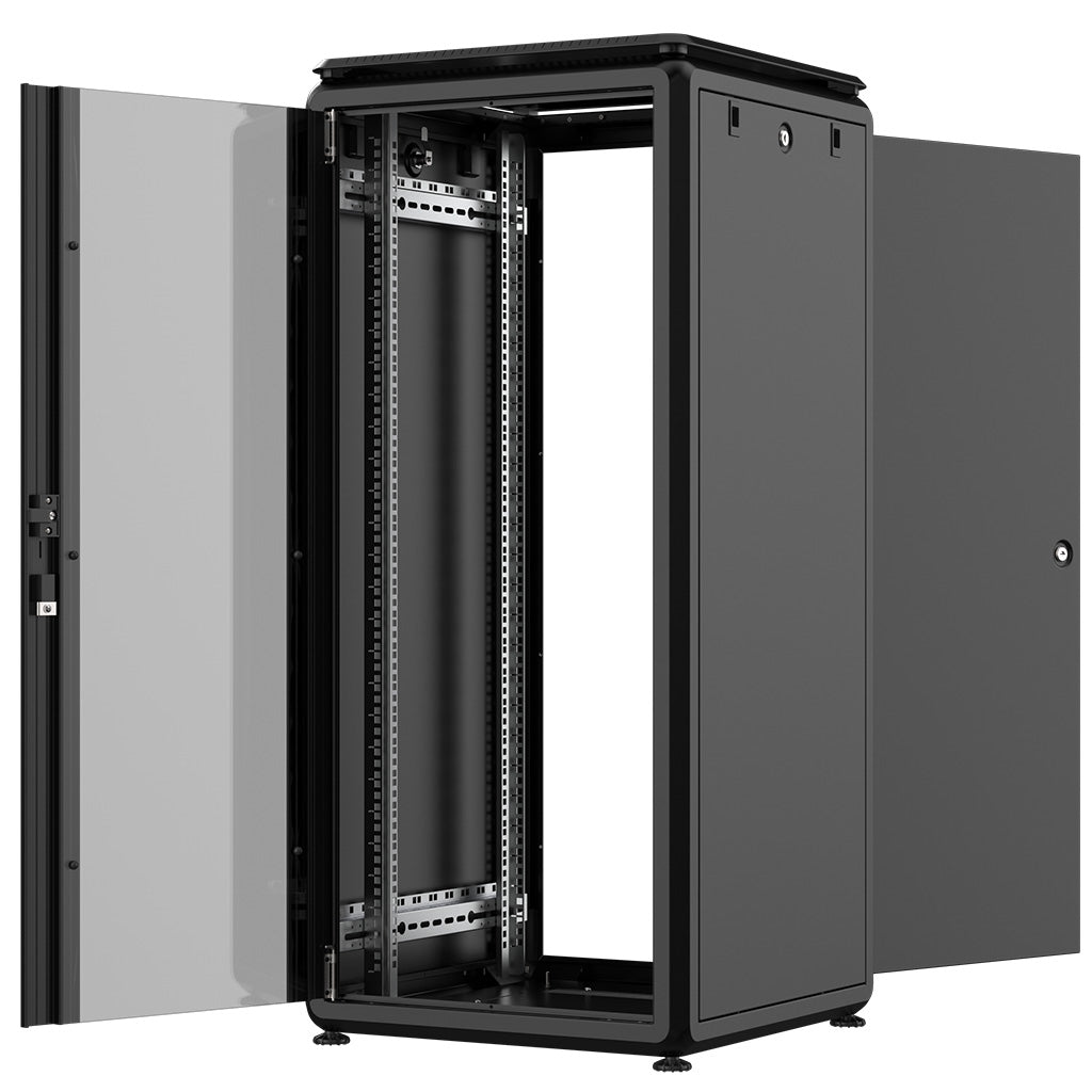 Rockstable 26HE 19 Zoll 600x600x1316mm (BxTxH) Serverschrank | Netzwerkschrank Glastür - Premium Line