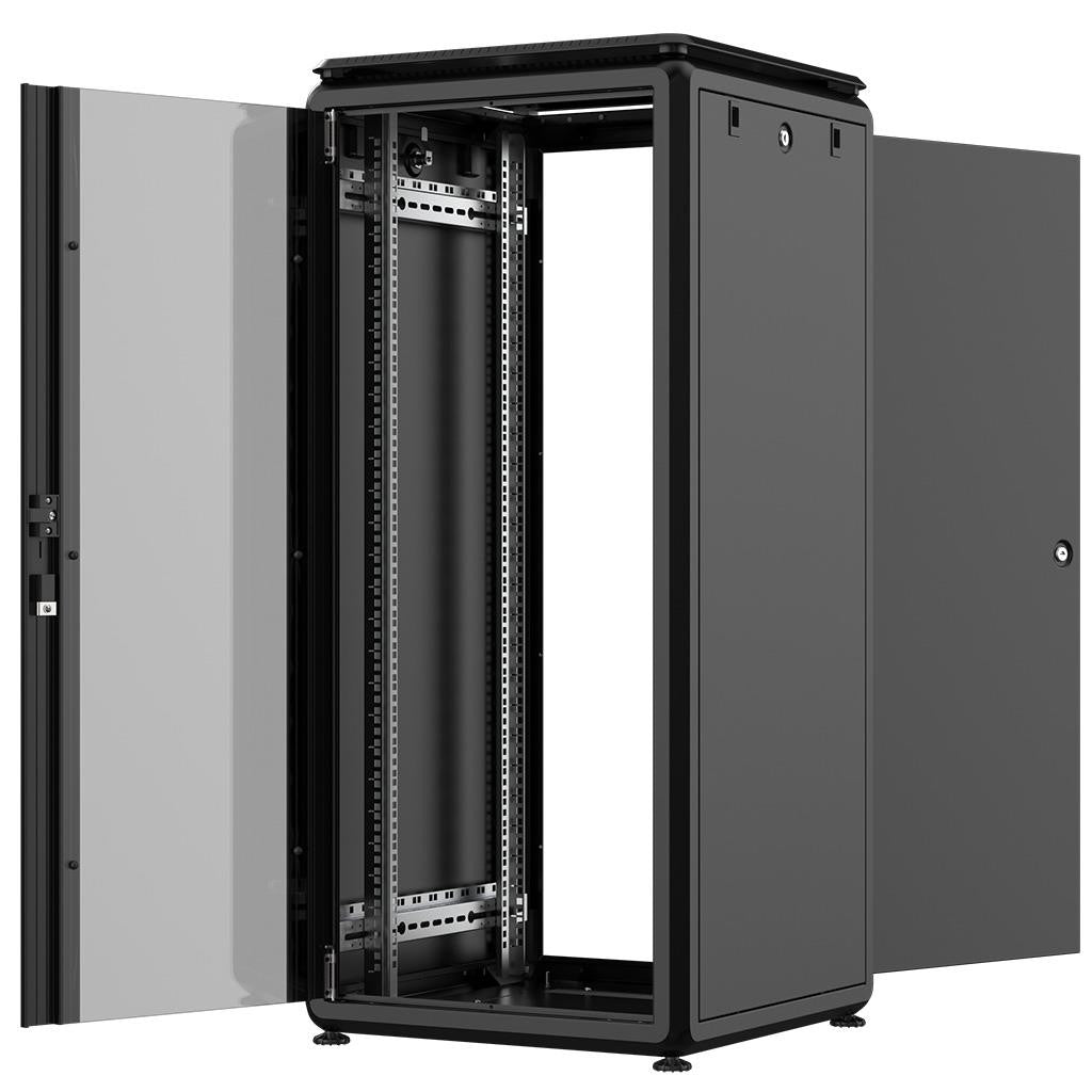 Rockstable 26HE 19 Zoll 600x600x1316mm (BxTxH) Serverschrank | Netzwerkschrank Glastür - Premium Line