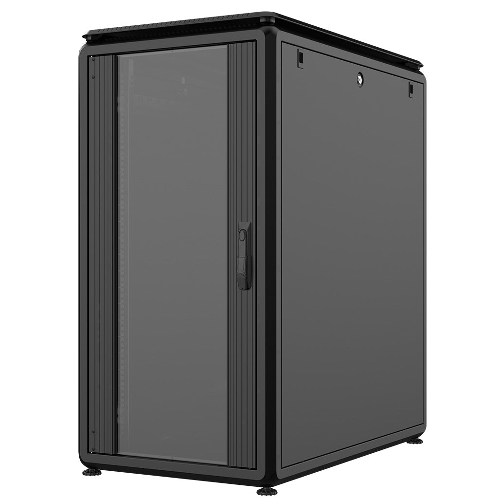 Rockstable 22HE 19 Zoll 600x1000x1139mm (BxTxH)Serverschrank | Netzwerkschrank Glastür - Premium Line