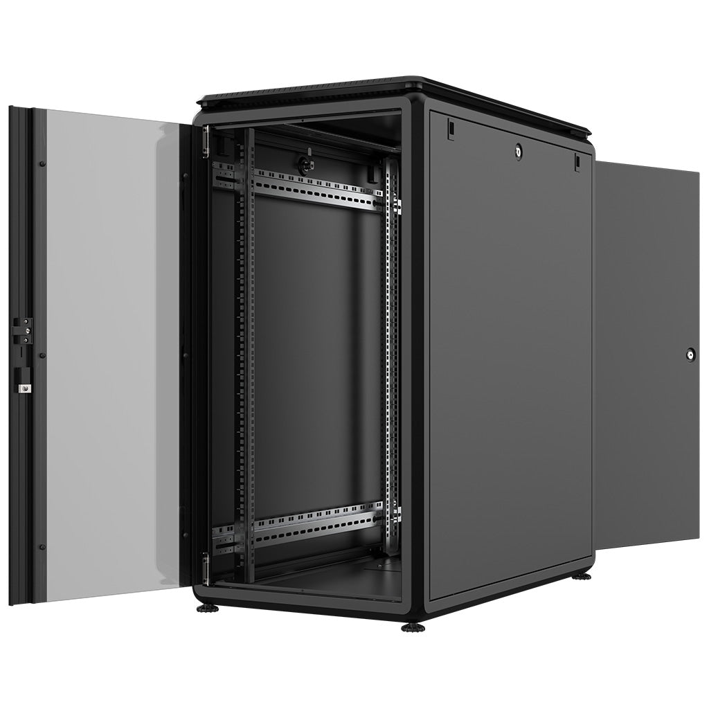 Rockstable 22HE 19 Zoll 600x1000x1139mm (BxTxH)Serverschrank | Netzwerkschrank Glastür - Premium Line