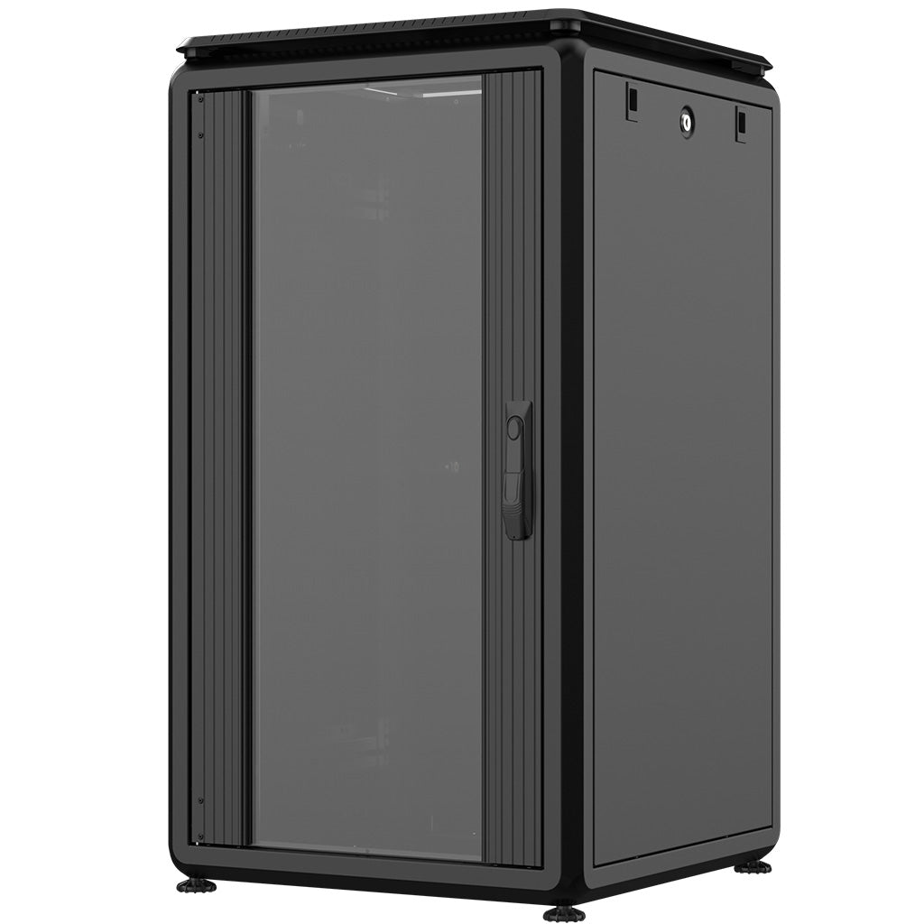 Rockstable 20HE 19 Zoll 600x600x1050mm (BxTxH) Serverschrank | Netzwerkschrank Glastür - Premium Line