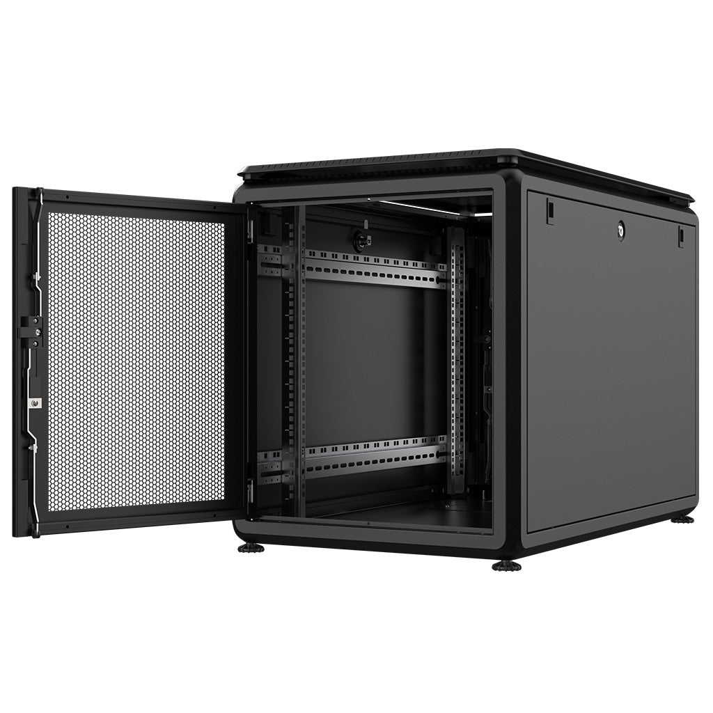 Rockstable 12HE 19 Zoll 600x1000x697mm (BxTxH) Serverschrank | Netzwerkschrank perforierte Tür - Premium Line