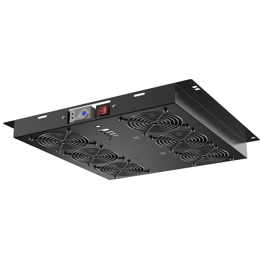 Rockstable 1HE 19 Zoll in Rack Lüftereinheit mit 6 Hochleistungslüfter - manuelleTemperatursteuerung | PremiumLine RSPL19-FT6
