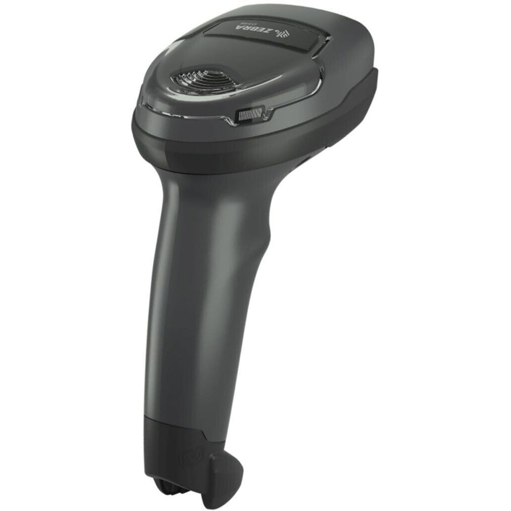 Zebra DS4608-SR Barcode Scanner, compact design, 2D barcode scanning, ideal for retail use, USB connectivity, color black.