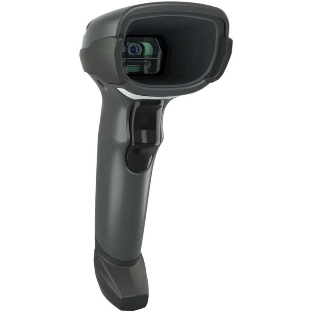 Zebra DS4608-SR barcode scanner, black handheld device for scanning 2D barcodes, ideal for retail use.