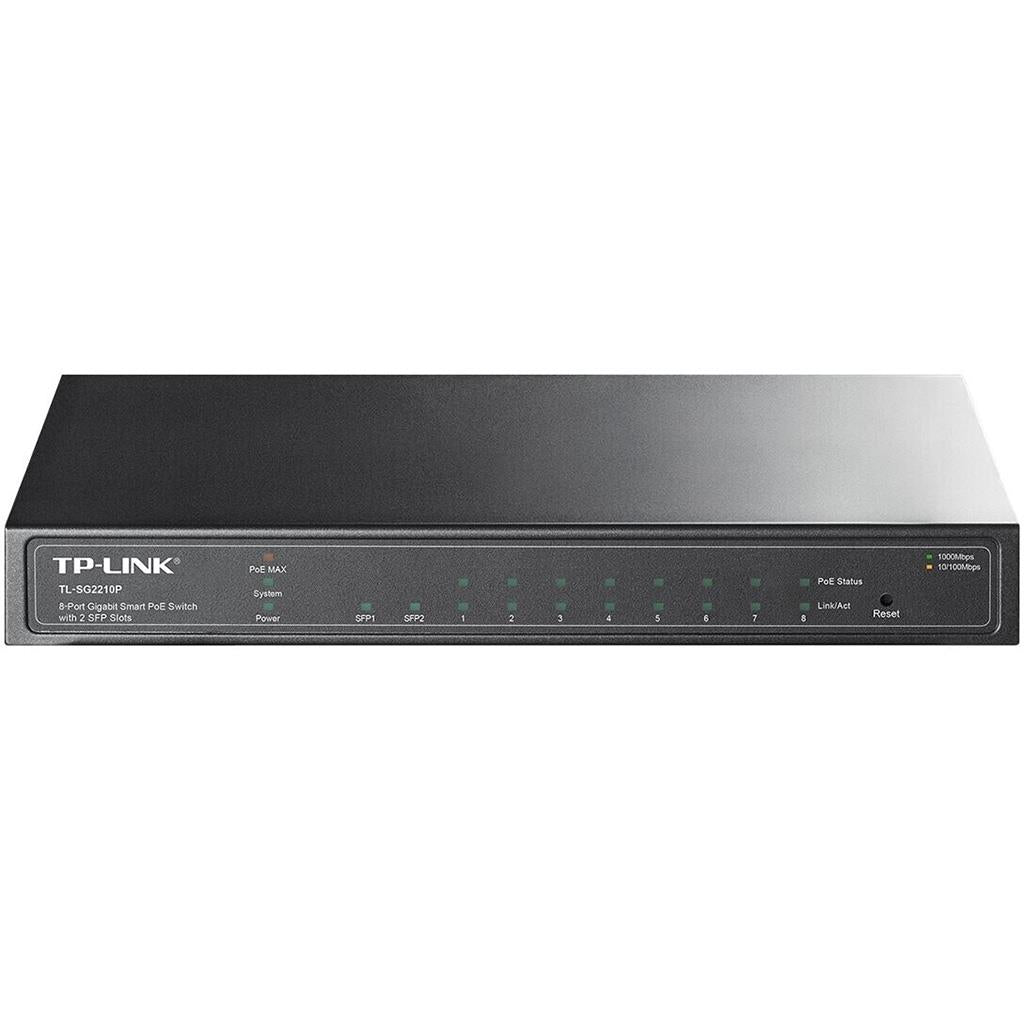 TP-LINK TL-SG2210P 8-Port Gigabit Smart PoE Switch with 2 SFP Slots - Switch - verwaltet