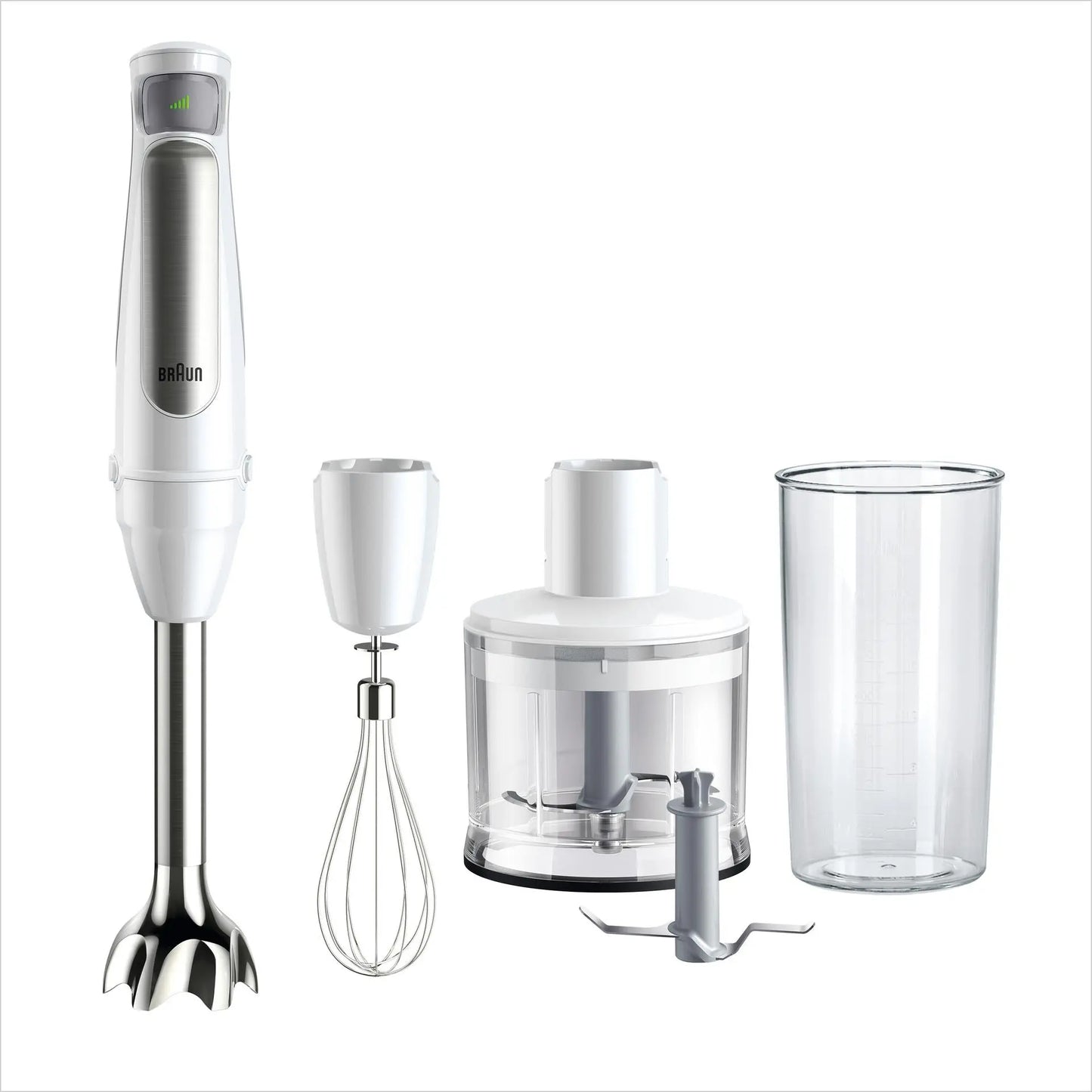 Braun Staafmixer MultiQuick 7 MQ 7035I WH - Elektrische staafmixer met traploze snelheidsregeling, 3-delige accessoirekit, 1000 watt, wit