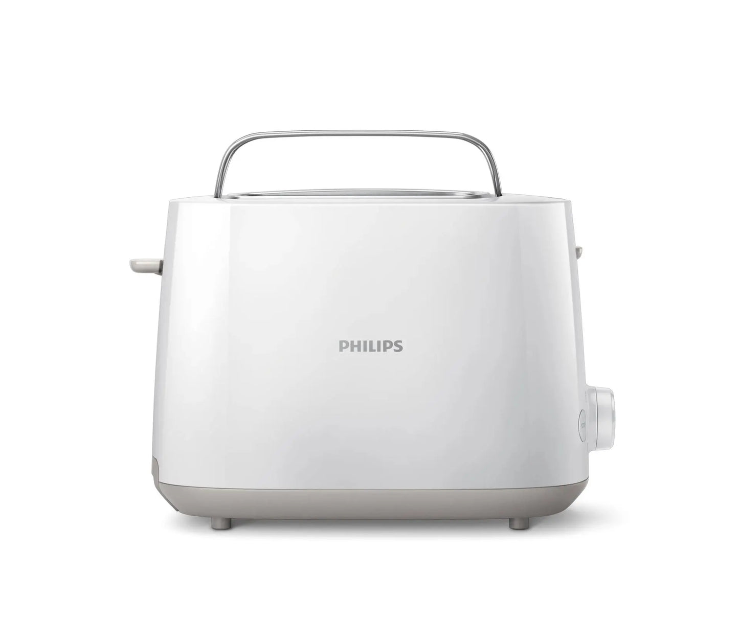 Philips Toaster – 2 Toastschlitze in elegantem Weiß mit verstellbarem Brötchenaufsatz und automatischem Abschaltschutz.