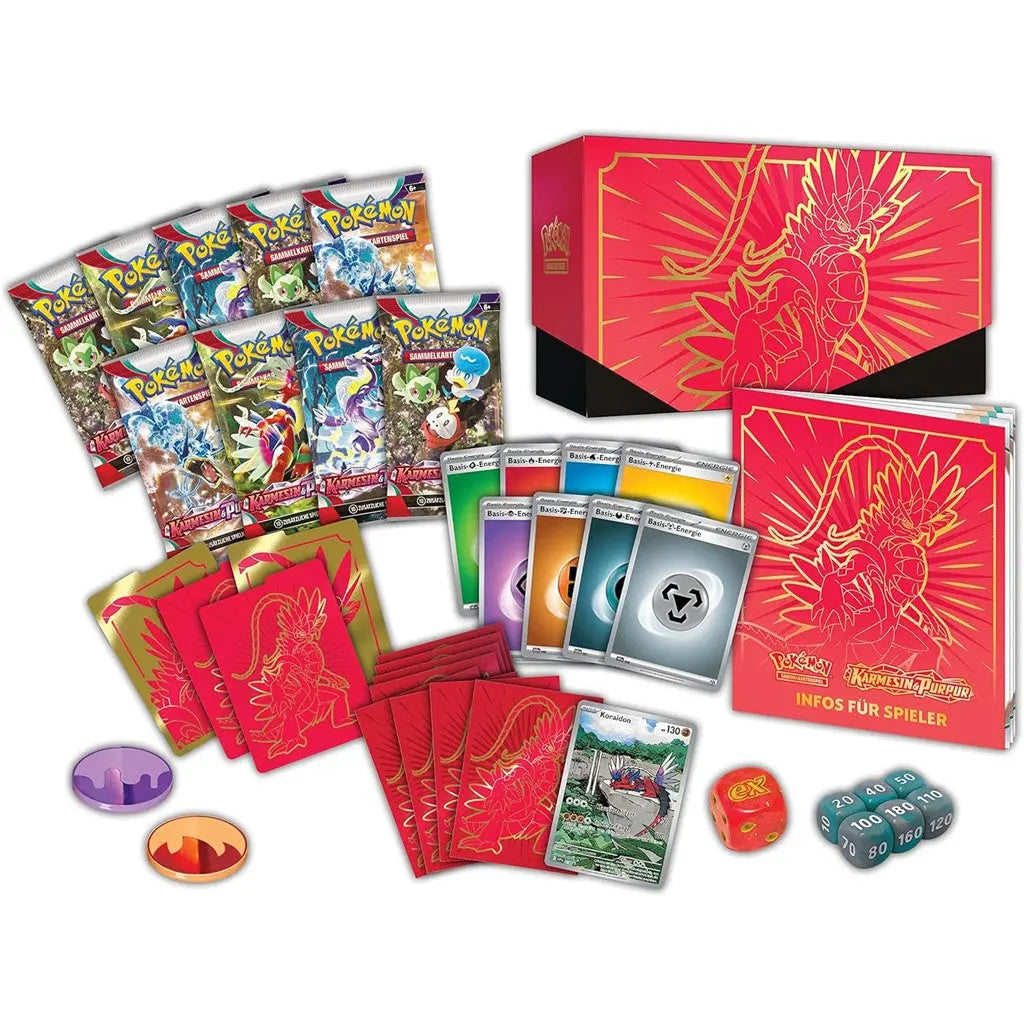 Pokemon - Top-Trainer-Box Karmesin & Purpur (Koraidon) (9 Boosterpacks & Premium-Zubehör)