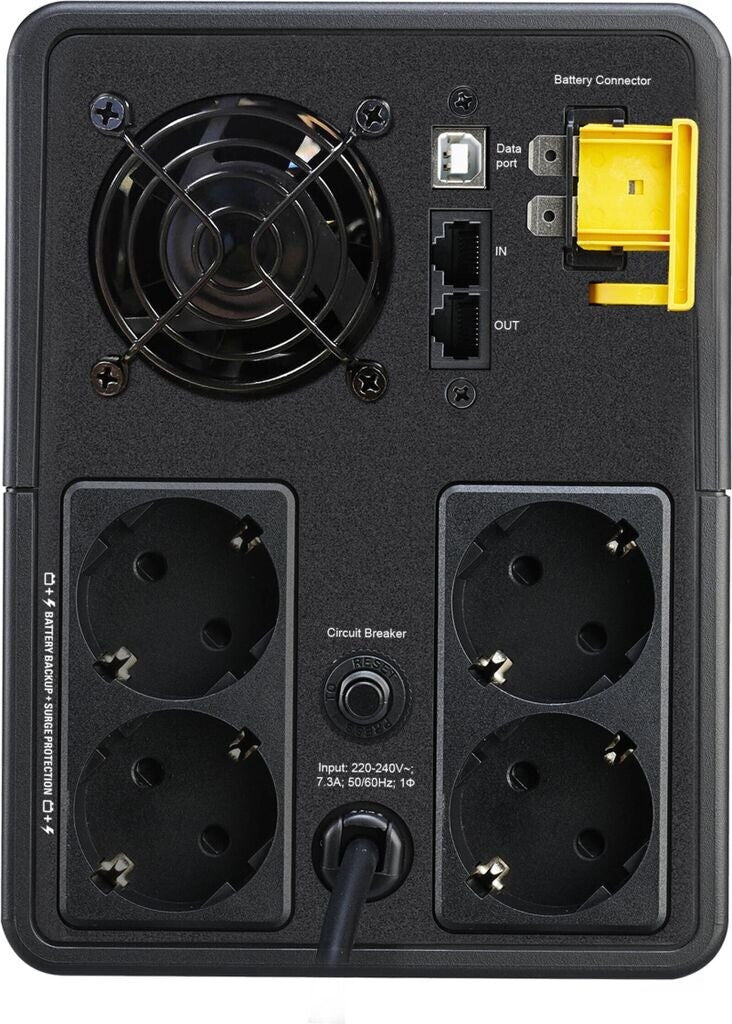 APC Back-UPS 1600VA - 230V - AVR - Schuko Ausgänge - Batterie - 24V (2x 12V - 7.0Ah) - Line-Interaktiv - 1,6 kVA - 900 W - Sine - 140 V - 300 V