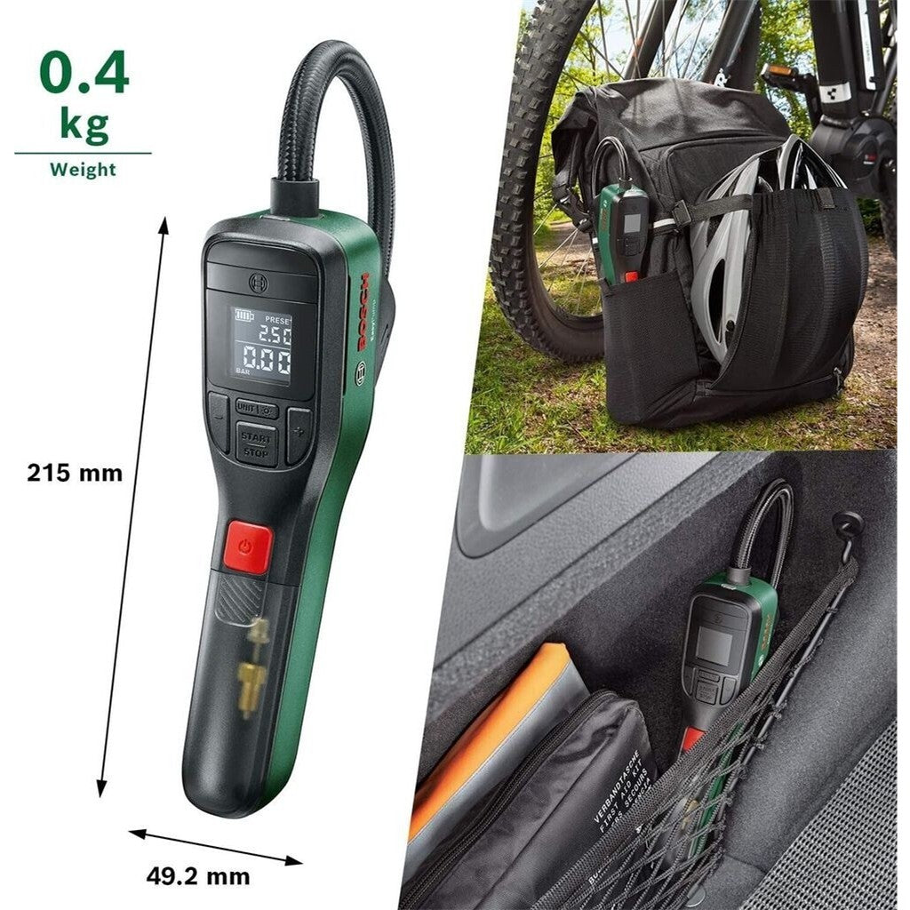 Bosch 0.603.947.000 - Fahrrad - Auto - Schlauchboote - 10 bar - 10 l/min - Schwarz - Grün - Rot - 150 - 150 Psi - USB Typ-C
