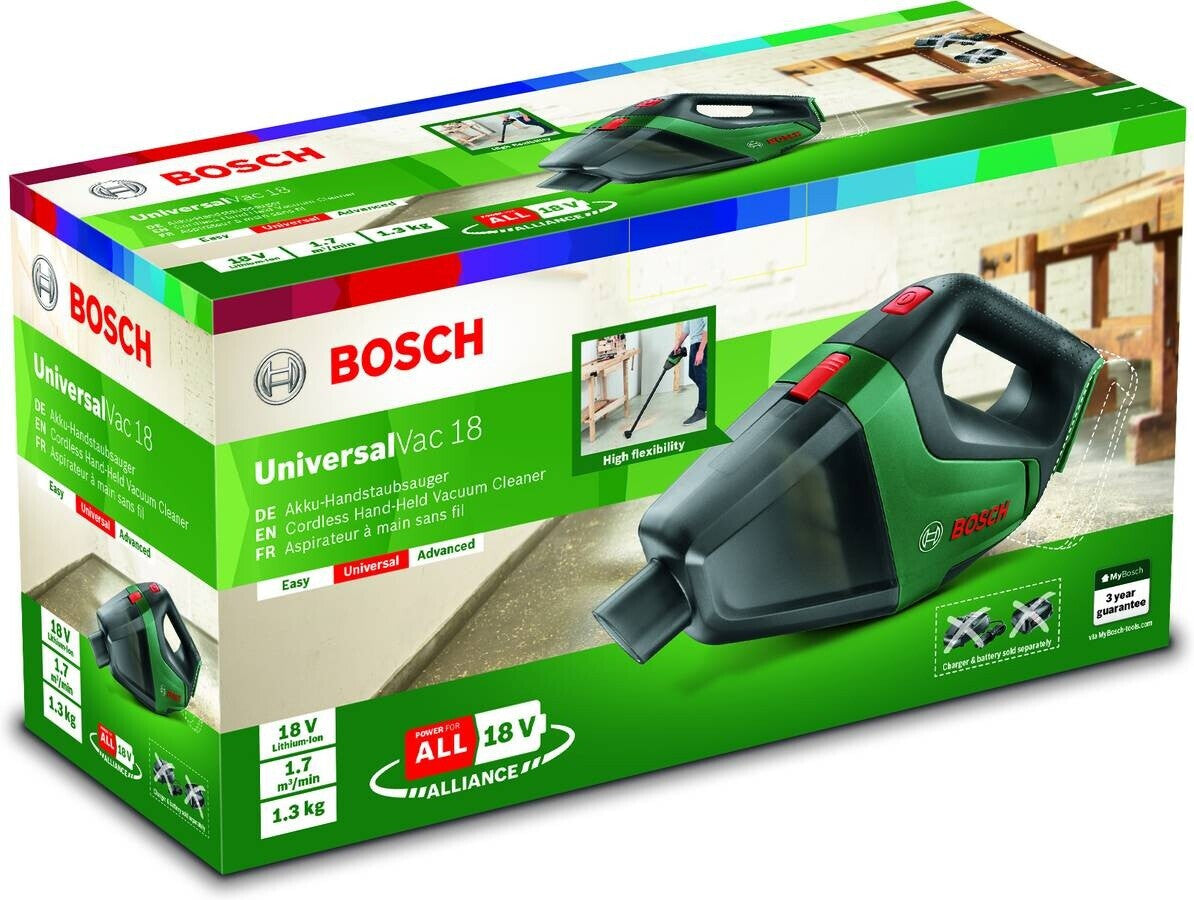 Bosch UniversalVac 18 - 2-in-1 stick vacuum - Beutellos - Schwarz - Grün - Trocken - Filterung - Teppich - Harter Boden