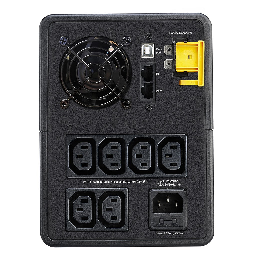 APC Back-UPS 1600VA - 230V - AVR - IEC Ausgänge - Batterie - 24V (2x 12V - 7.0Ah) - Line-Interaktiv - 1,6 kVA - 900 W - Sine - 140 V - 300 V
