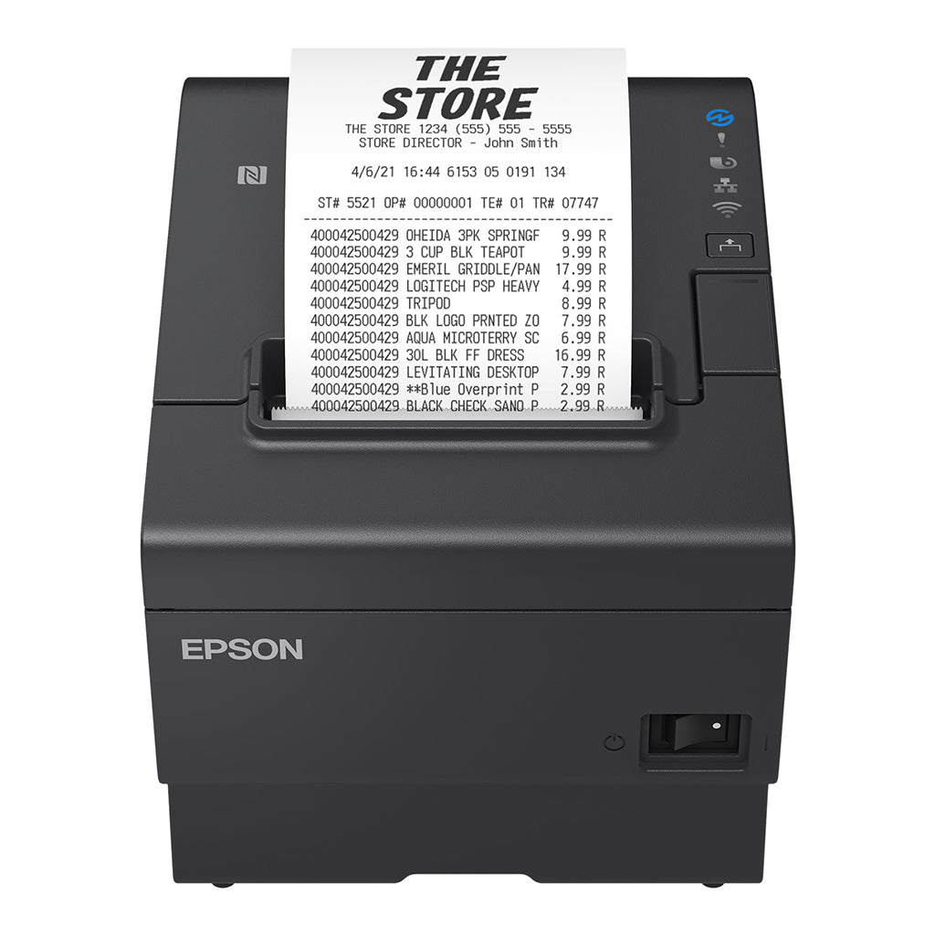 Epson TM-T88VII (112): USB - Ethernet - Serial - PS - Black - Thermodruck - POS-Drucker - 180 x 180 DPI - 500 mm/sek - 1,41 x 3,39 mm - Text - Grafik - Barcode - 2D-Strichcode