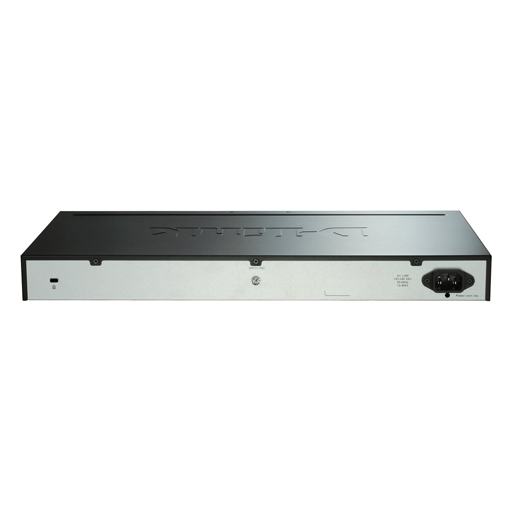 D-Link DGS 1510-20 Switch back view showcasing ports and power input.