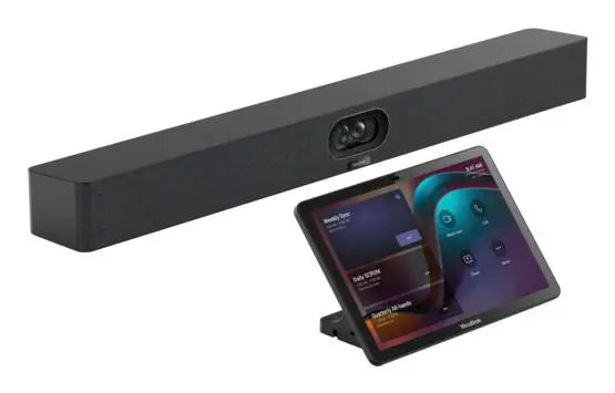 Yealink MeetingBar A40 + CPT25, eine All-in-One-Videobar und Touchscreen-Tafel für Hybrid-Meetings.