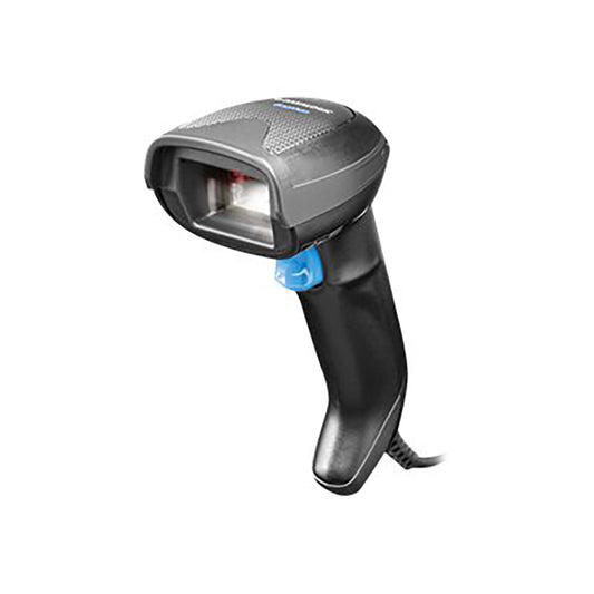 Datalogic Gryphon I GD4520 Kit barcode scanner with USB interface and LED display, 1D and 2D scanning capabilities.