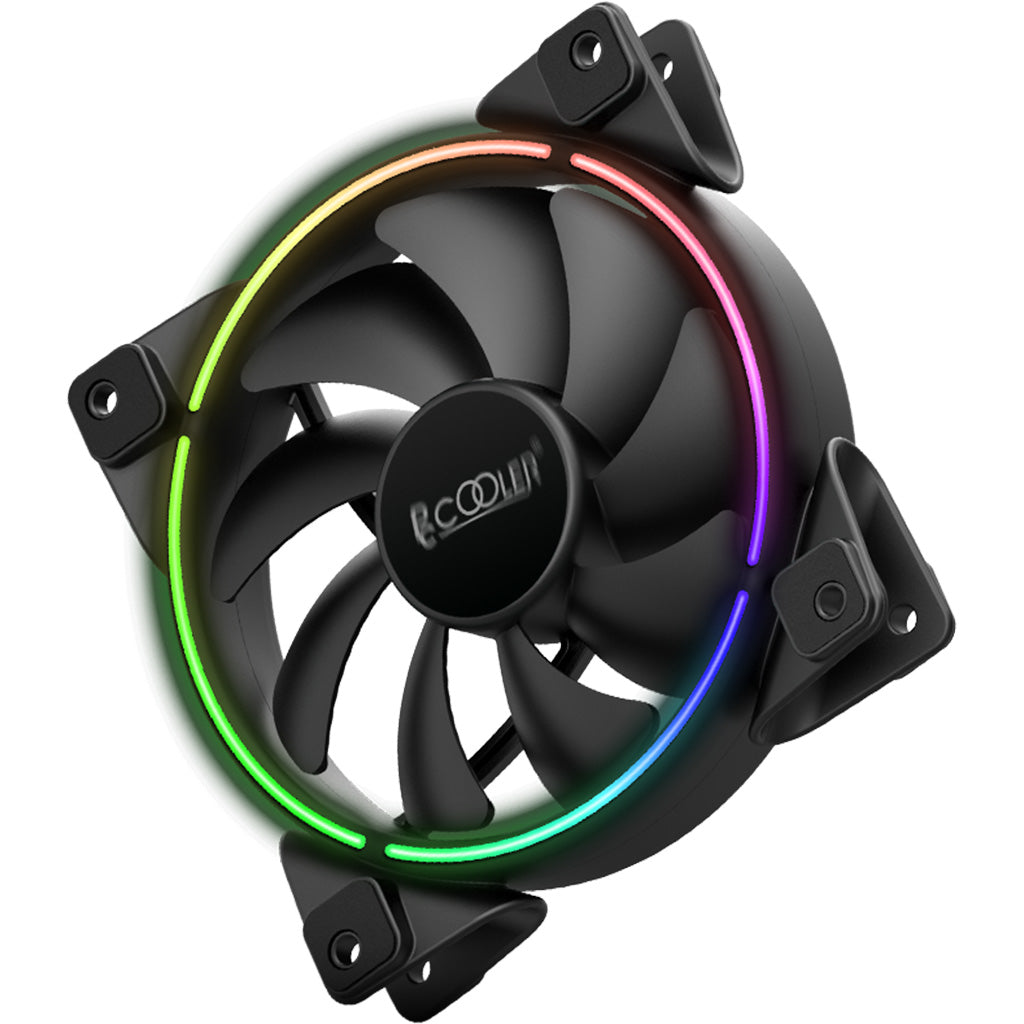 PCCOOLER FRGB Lüfter - bis zu 2000 U/min und 72 CFM - steuerbare RGB LEDs - CORONA-FRGB - 6940526103899