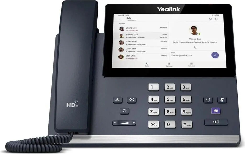 Yealink MP56 E2 Teams Telephone with touchscreen, HD audio, and Microsoft Teams interface.