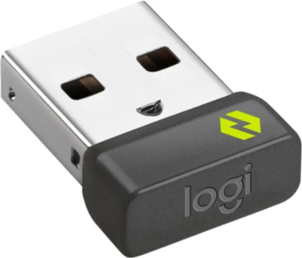 Logitech Ergo Series ERGO K860 USB receiver with Logi logo, designed for ergonomic use.