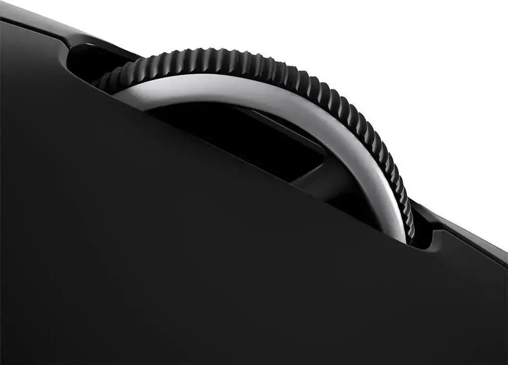 Close-up of the Logitech G PRO X SUPERLIGHT 2 scroll wheel showcasing its sleek design and high-performance features.
