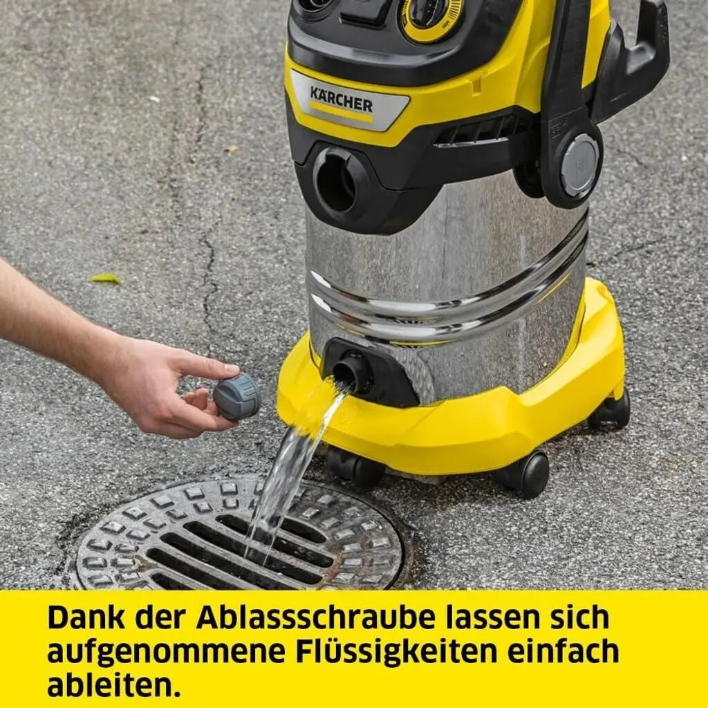 Kärcher WD 6 P S V-30/6/22/T - Nat&Droog - Zwart - Roestvrij staal - Geel - Fleece - Draaiknop - Roestvrij staal - 30 l