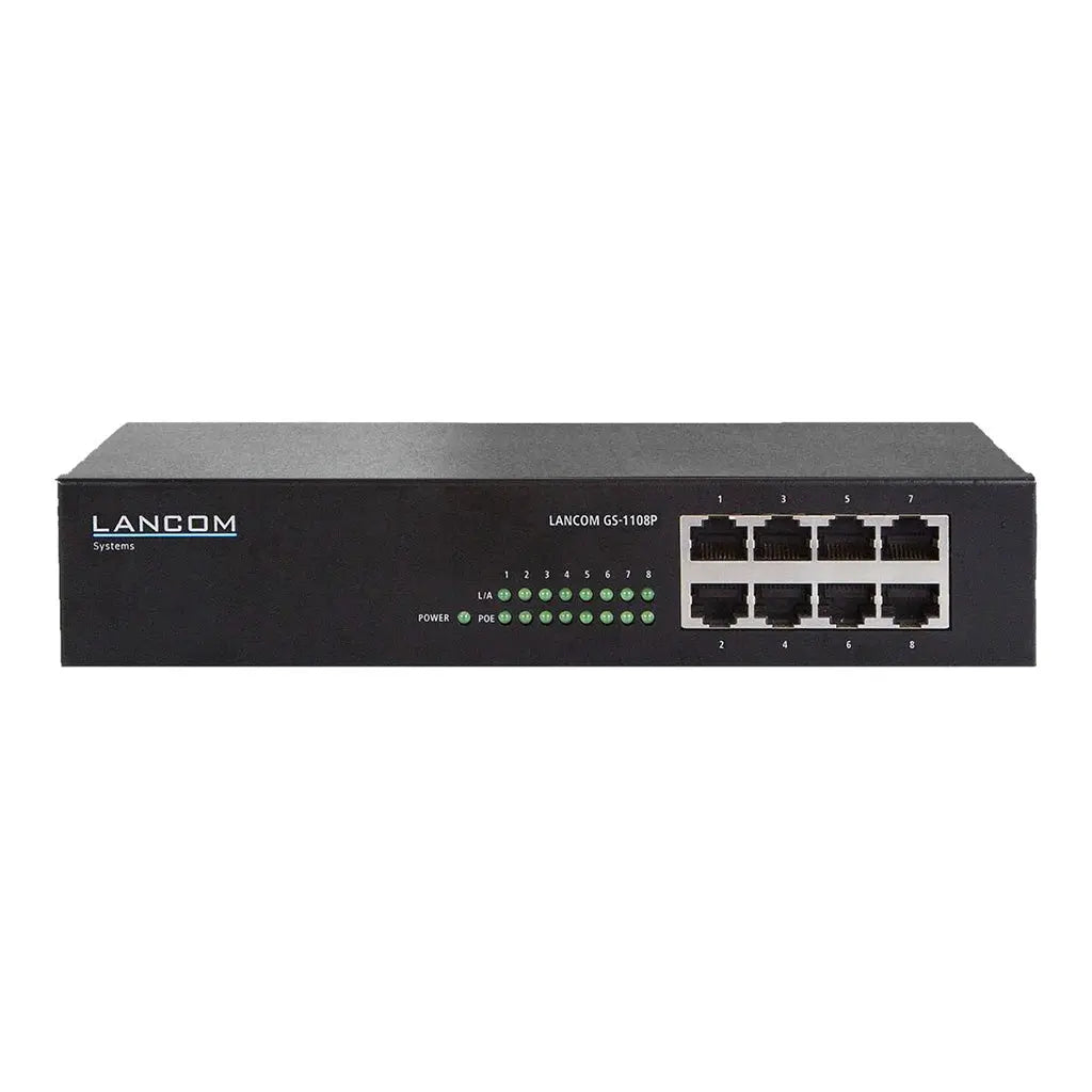 Lancom GS-1108P - Switch - unmanaged - 8 x 10/100/1000 (PoE+) - 61430 - 4044144614309