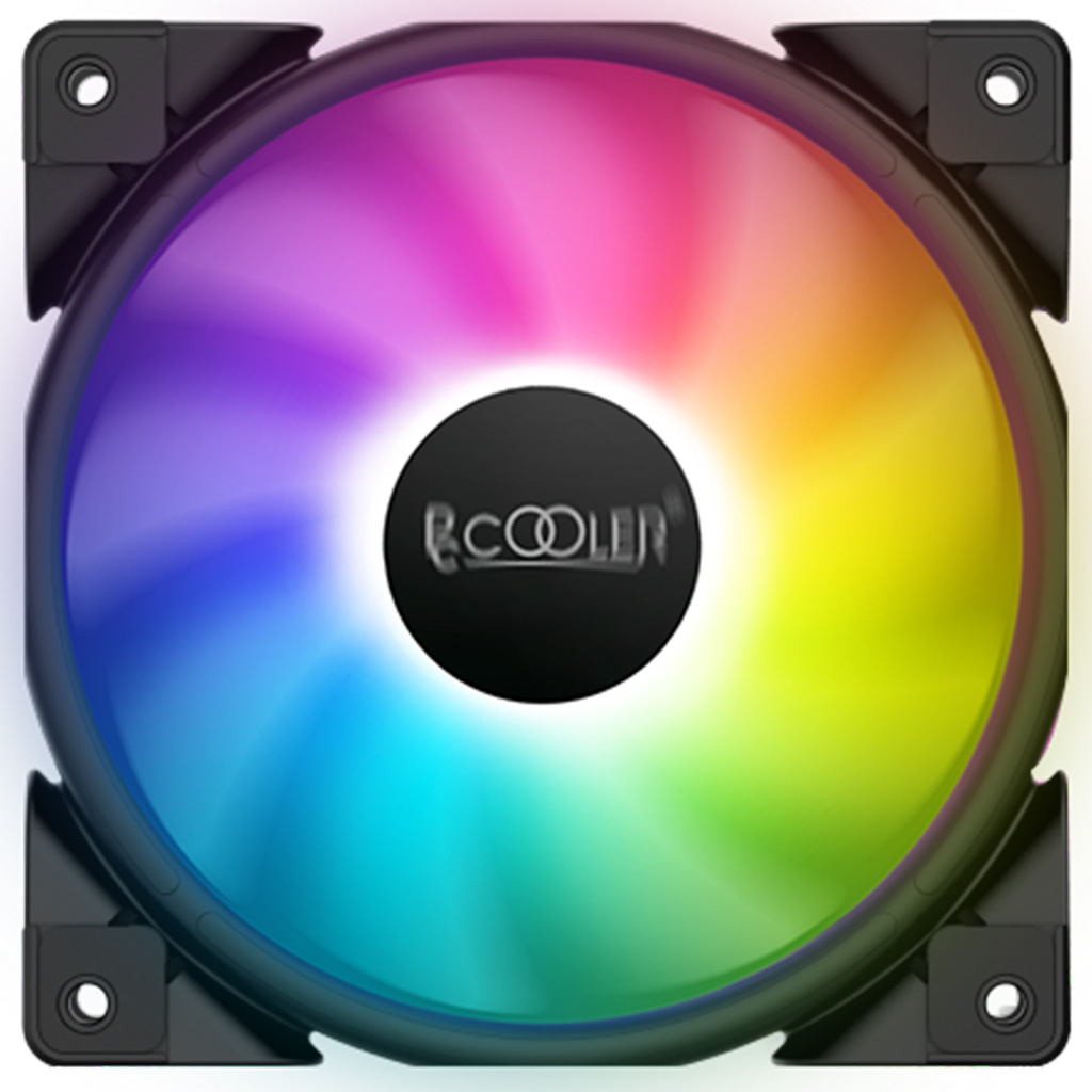 PCCOOLER FRGB Lüfter 3 in 1 Kit - bis zu 1800 U/min und 45,3 CFM - steuerbare RGB LEDs - HALO-FRGB-3I1 - 6940526104421