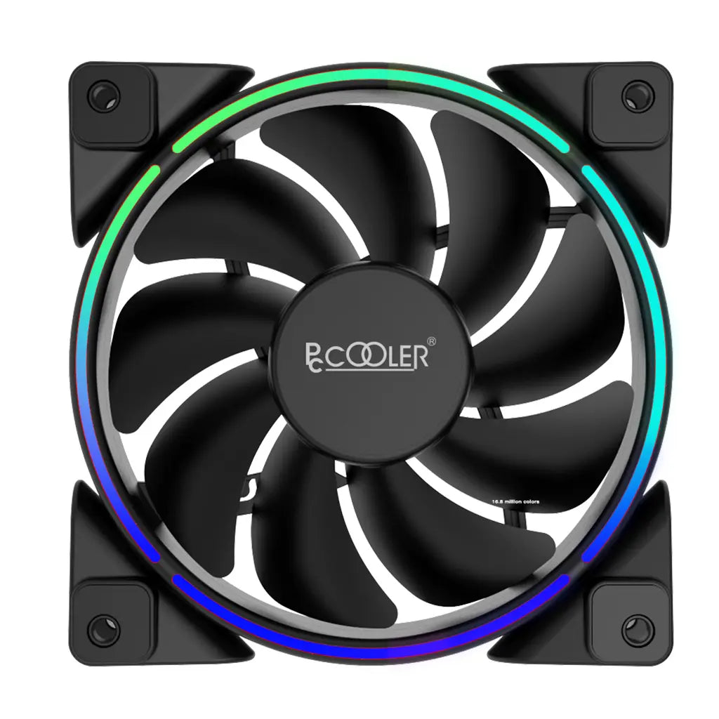 PCCOOLER FRGB Lüfter 5 in 1 Kit - bis zu 1800 U/min und 45,3 CFM - steuerbare RGB LEDs - CORONA-FRGB-5I1 - 6940526103974