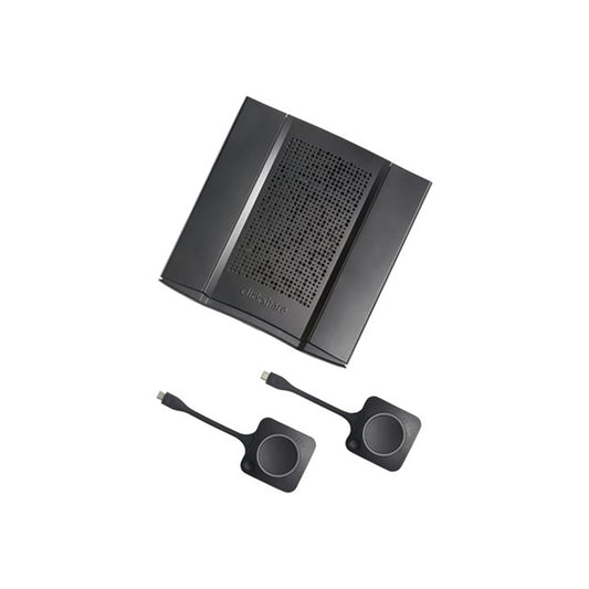 BARCO Clickshare CX-50 Gen 2 with two wireless buttons and video extender.