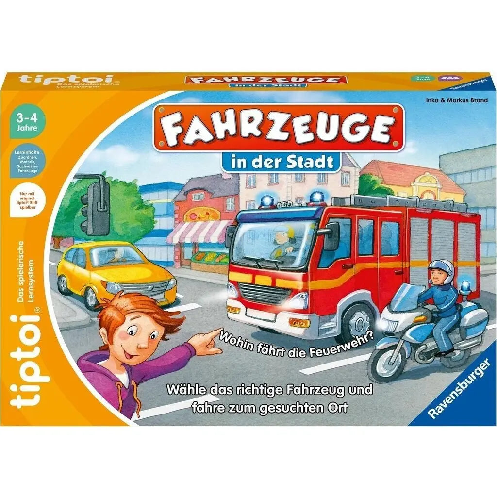 Ravensburger tiptoi Spiel 00127 Fahrzeuge in der Stadt - Lernspiel ab 3 Jahren, lehrreiches Zuordnungsspiel für Jungen und Mädchen, für 1-4 Spieler