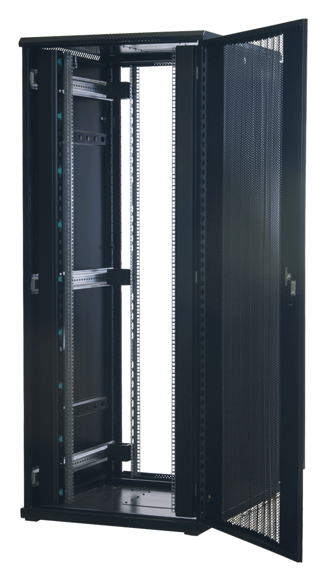 Rockstable 19 Zoll Serverschrank | Netzwerkschrank 42HE 800x1000x2000mm (BxTxH) | RS19-8042PD | perforierte Tür - RS19-8042PD - 4260714310932