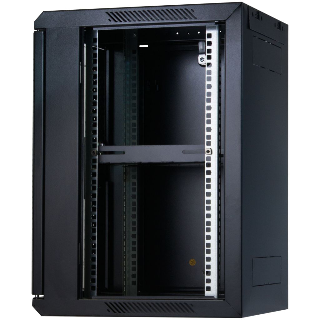 Rockstable XHE Netzwerkschrank, Serverschrank - 10 Zoll Wandmontage - (BxTxH) 370x450x370mm mit Glastür - Brocon Shop