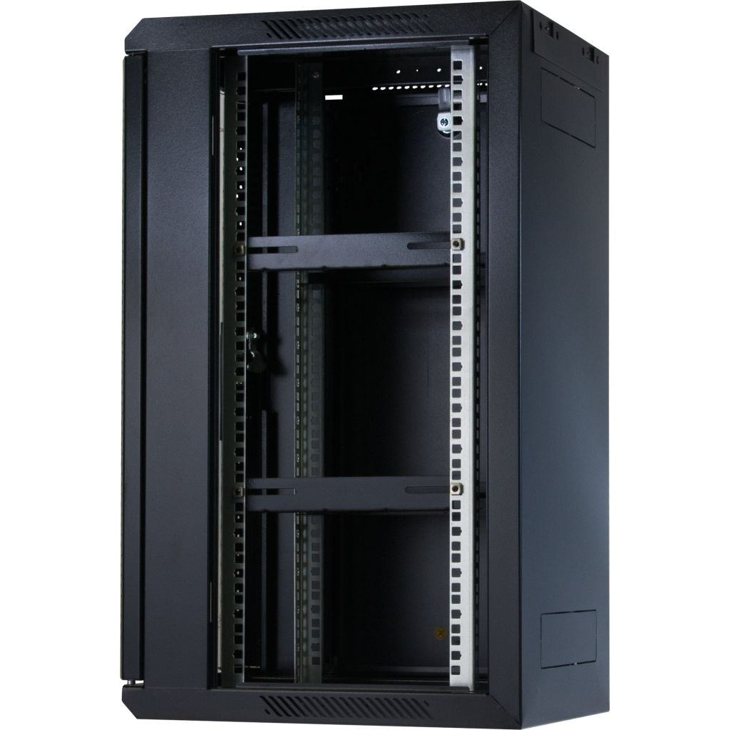 Rockstable XHE Netzwerkschrank, Serverschrank - 10 Zoll Wandmontage - (BxTxH) 370x450x370mm mit Glastür - Brocon Shop