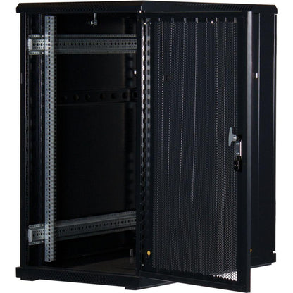 Rockstable 22HE 19 Zoll Serverschrank Netzwerkschrank mit perforierten Türen - Schwarz - RS19-6022PP - 4260714310758 - Brocon Shop