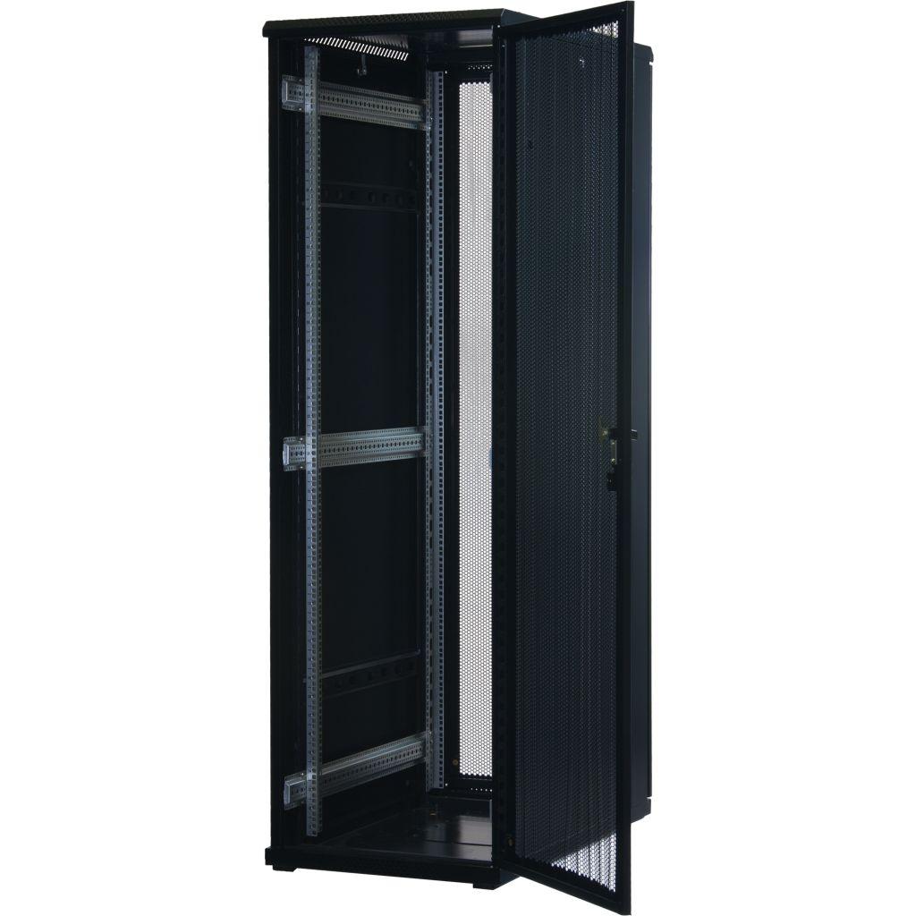 Rockstable 42HE 19 Zoll Serverschrank Netzwerkschrank mit perforierten Türen - Schwarz - Brocon Shop