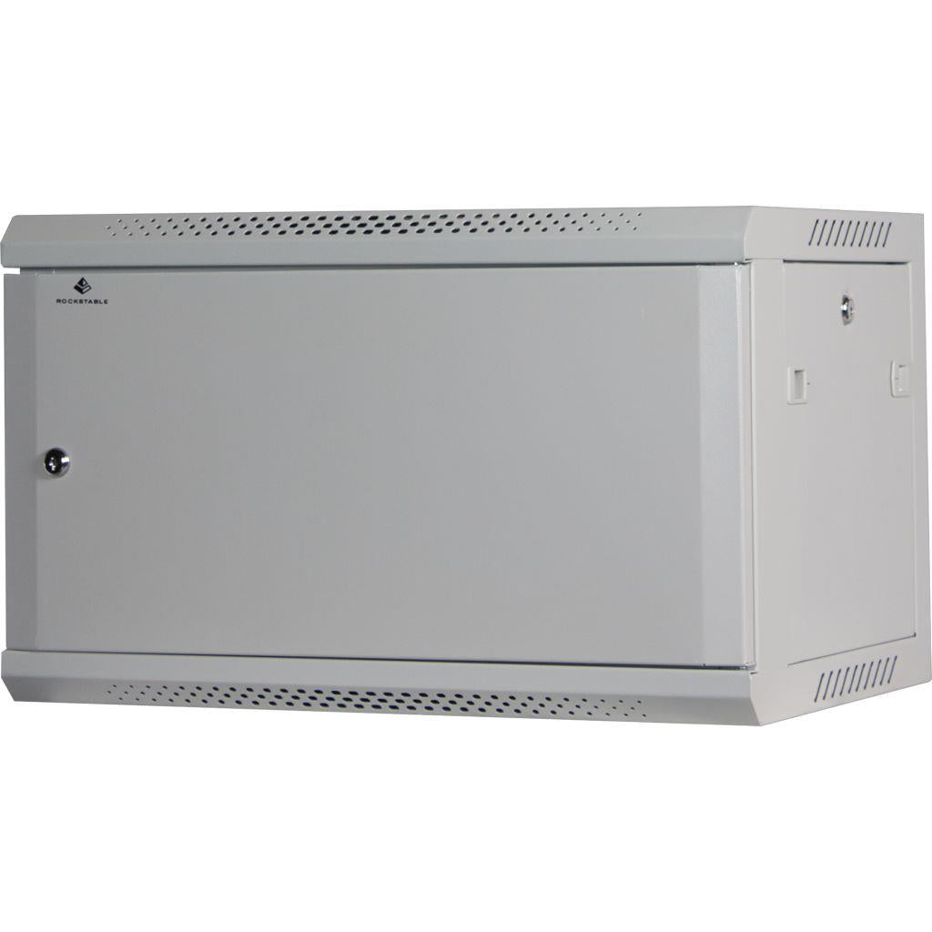 Rockstable 6HE Netzwerkschrank, Serverschrank - 19 Zoll Wandmontage - (BxTxH) 600x440x370mm mit Stahltür - Weiß - Abschließbar - Vormontiert - Traglast 60kg