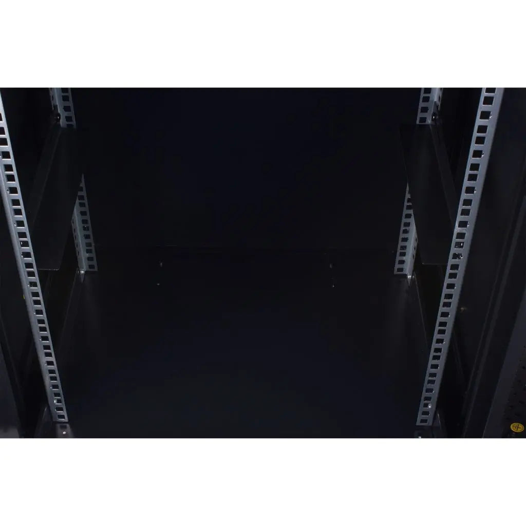 Rockstable 9HE Netzwerkschrank, Serverschrank - 19 Zoll Wandmontage - (BxTxH) 600x440x503mm mit perforierter Tür - Schwarz - Abschließbar - Vormontiert - Traglast 60kg - RS19-6409PP - 4260714310215