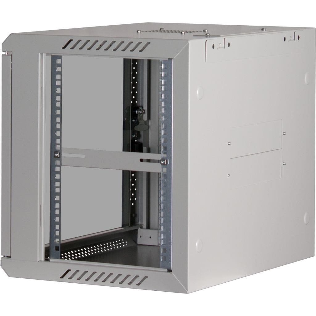 Rockstable 9HE Netzwerkschrank, Serverschrank - 19 Zoll Wandmontage - (BxTxH) 600x440x503mm mit Glastür - Weiß - Abschließbar - Vormontiert - Traglast 60kg
